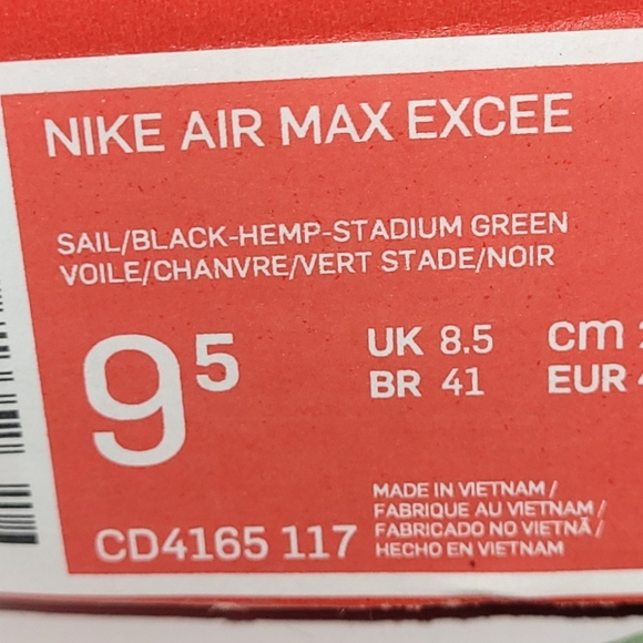 Size 9.5 - Nike Air Max Excee Sail Hemp Stadium Green - Picture 8 of 8